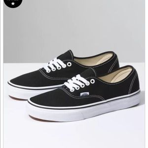VANS Authentic Black Low Top Shoes Size 8